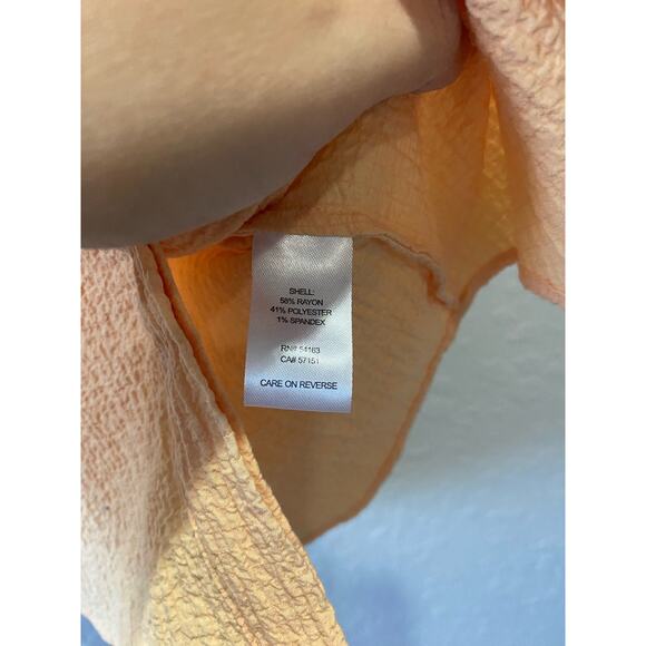 Calvin Klein Ruched Sleeve Apricot Color Bouse Size Medium - Picture 5 of 7